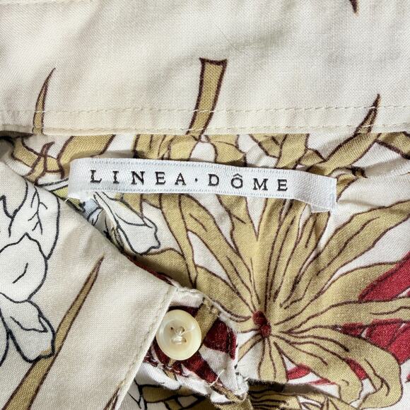 Linea Dome Shirt MensL Floral Hawaiian Button Up Short Sleeve Rayon Aloha Resort - Picture 4 of 7